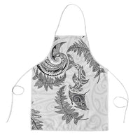 New Zealand Sea Animals with Maori Tribal Tattoo Apron Shark Manta Ray with Silver Fern White