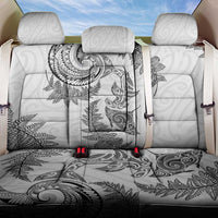 New Zealand Sea Animals with Maori Tribal Tattoo Back Car Seat Cover Shark Manta Ray with Silver Fern White