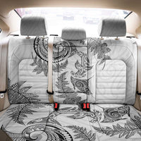 New Zealand Sea Animals with Maori Tribal Tattoo Back Car Seat Cover Shark Manta Ray with Silver Fern White