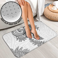 New Zealand Sea Animals with Maori Tribal Tattoo Bathroom Set Shark Manta Ray with Silver Fern White