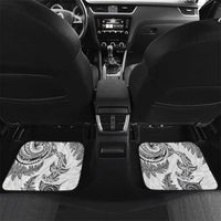 New Zealand Sea Animals with Maori Tribal Tattoo Car Mats Shark Manta Ray with Silver Fern White