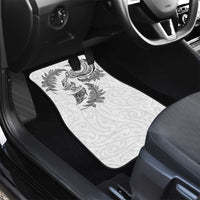 New Zealand Sea Animals with Maori Tribal Tattoo Car Mats Shark Manta Ray with Silver Fern White