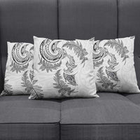 New Zealand Sea Animals with Maori Tribal Tattoo Pillow Cover Shark Manta Ray with Silver Fern White