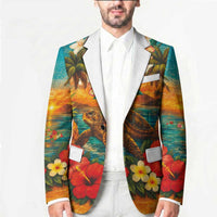 Hawaiian Turtles on Beach Blazer with Pineapple Tropical Plant and Lei LT03 - Polynesian Pride