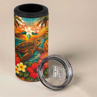 Hawaiian Turtles on Beach 4 in 1 Can Cooler Tumbler with Pineapple Tropical Plant and Lei LT03 - Polynesian Pride