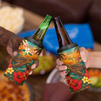 Hawaiian Turtles on Beach 4 in 1 Can Cooler Tumbler with Pineapple Tropical Plant and Lei LT03 - Polynesian Pride