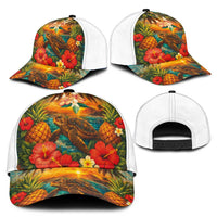 Hawaiian Turtles on Beach Classic Cap with Pineapple Tropical Plant and Lei LT03 - Polynesian Pride