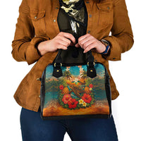 Hawaiian Turtles on Beach Shoulder Handbag with Pineapple Tropical Plant and Lei LT03 - Polynesian Pride