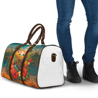 Hawaiian Turtles on Beach Travel Bag with Pineapple Tropical Plant and Lei