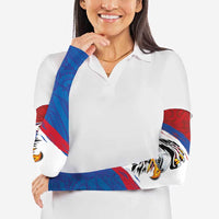 American Samoa Flag Day Arm Sleeves Polynesian Art Geometric with Flag Brush Style LT03 - Polynesian Pride