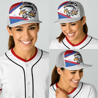 American Samoa Flag Day Baseball Net Cap Polynesian Art Geometric with Flag Brush Style LT03 - Polynesian Pride