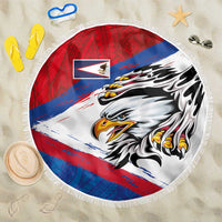 American Samoa Flag Day Beach Blanket Polynesian Art Geometric with Flag Brush Style