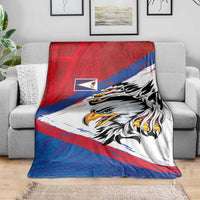American Samoa Flag Day Blanket Polynesian Art Geometric with Flag Brush Style LT03 - Polynesian Pride
