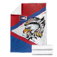 American Samoa Flag Day Blanket Polynesian Art Geometric with Flag Brush Style LT03 - Polynesian Pride