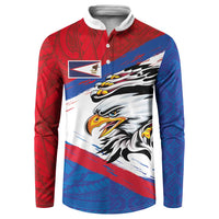 American Samoa Flag Day Button Sweatshirt Polynesian Art Geometric with Flag Brush Style LT03 Multicolor - Polynesian Pride