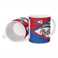 American Samoa Flag Day Ceramic Mug Polynesian Art Geometric with Flag Brush Style LT03 - Polynesian Pride