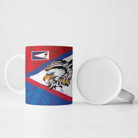 American Samoa Flag Day Ceramic Mug Polynesian Art Geometric with Flag Brush Style LT03 - Polynesian Pride