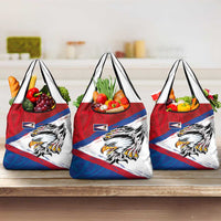 American Samoa Flag Day Grocery Bag Polynesian Art Geometric with Flag Brush Style LT03 3-pack One Size Multicolor - Polynesian Pride