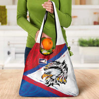 American Samoa Flag Day Grocery Bag Polynesian Art Geometric with Flag Brush Style LT03 - Polynesian Pride