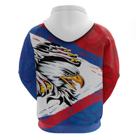 American Samoa Flag Day Hoodie Polynesian Art Geometric with Flag Brush Style