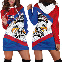 American Samoa Flag Day Hoodie Dress Polynesian Art Geometric with Flag Brush Style LT03 - Polynesian Pride