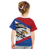 American Samoa Flag Day Kid T Shirt Polynesian Art Geometric with Flag Brush Style LT03 - Polynesian Pride