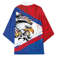 American Samoa Flag Day Kimono Polynesian Art Geometric with Flag Brush Style LT03 - Polynesian Pride