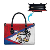 American Samoa Flag Day Leather Bag Polynesian Art Geometric with Flag Brush Style LT03 - Polynesian Pride