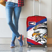 American Samoa Flag Day Luggage Cover Polynesian Art Geometric with Flag Brush Style LT03 - Polynesian Pride