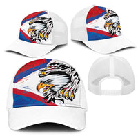 American Samoa Flag Day Mesh Trucker Cap Polynesian Art Geometric with Flag Brush Style LT03 - Polynesian Pride