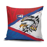 American Samoa Flag Day Pillow Cover Polynesian Art Geometric with Flag Brush Style LT03 Multicolor - Polynesian Pride