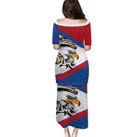 American Samoa Flag Day Puletasi Polynesian Art Geometric with Flag Brush Style LT03 - Polynesian Pride