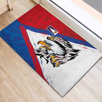 American Samoa Flag Day Rubber Doormat Polynesian Art Geometric with Flag Brush Style LT03 - Polynesian Pride
