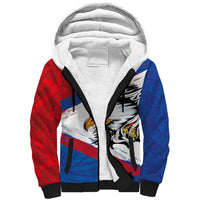 American Samoa Flag Day Sherpa Hoodie Polynesian Art Geometric with Flag Brush Style LT03 Unisex Multicolor - Polynesian Pride