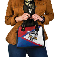 American Samoa Flag Day Shoulder Handbag Polynesian Art Geometric with Flag Brush Style LT03 - Polynesian Pride