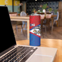 American Samoa Flag Day Skinny Tumbler Polynesian Art Geometric with Flag Brush Style LT03 - Polynesian Pride