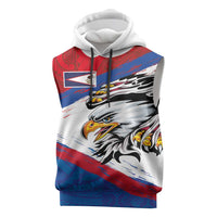 American Samoa Flag Day Sleeveless Hoodie Polynesian Art Geometric with Flag Brush Style LT03 Multicolor - Polynesian Pride
