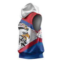 American Samoa Flag Day Sleeveless Hoodie Polynesian Art Geometric with Flag Brush Style LT03 - Polynesian Pride