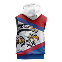 American Samoa Flag Day Sleeveless Zip Hoodie Polynesian Art Geometric with Flag Brush Style LT03 - Polynesian Pride