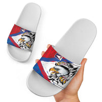 American Samoa Flag Day Slide Sandals Polynesian Art Geometric with Flag Brush Style LT03 - Polynesian Pride