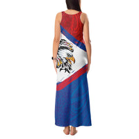 American Samoa Flag Day Tank Maxi Dress Polynesian Art Geometric with Flag Brush Style LT03 - Polynesian Pride