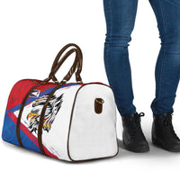 American Samoa Flag Day Travel Bag Polynesian Art Geometric with Flag Brush Style