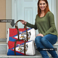 American Samoa Flag Day Travel Bag Polynesian Art Geometric with Flag Brush Style