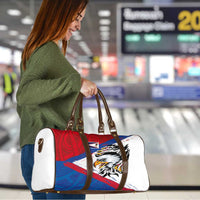 American Samoa Flag Day Travel Bag Polynesian Art Geometric with Flag Brush Style