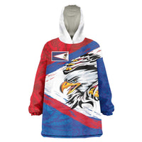 American Samoa Flag Day Wearable Blanket Hoodie Polynesian Art Geometric with Flag Brush Style LT03 One Size Multicolor - Polynesian Pride