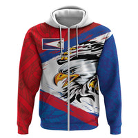 American Samoa Flag Day Zip Hoodie Polynesian Art Geometric with Flag Brush Style LT03 Zip Hoodie Multicolor - Polynesian Pride