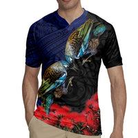 New Zealand Maori Hongi Culture Rugby Jersey Tui Bird Pohutukawa and Polynesian Pattern