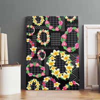 Hawaiian Kakau Tattoo Leis and Palaka Pattern Canvas Wall Art Traditional Aloha Tribal Black Color LT03 - Polynesian Pride