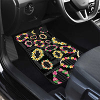 Hawaiian Kakau Tattoo Leis and Palaka Pattern Car Mats Traditional Aloha Tribal Black Color LT03 - Polynesian Pride