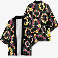 Hawaiian Kakau Tattoo Leis and Palaka Pattern Kimono Traditional Aloha Tribal Black Color LT03 - Polynesian Pride